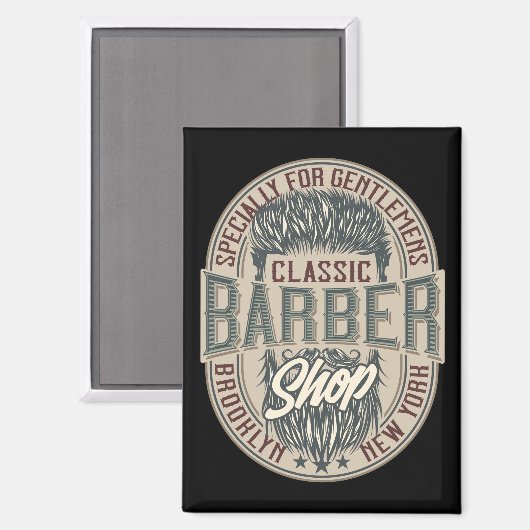 Aimant Logo vintage Barbershop (Recto/Verso)