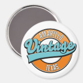 Aimant logo vintage d'Amarillo Texas (Recto/Verso)