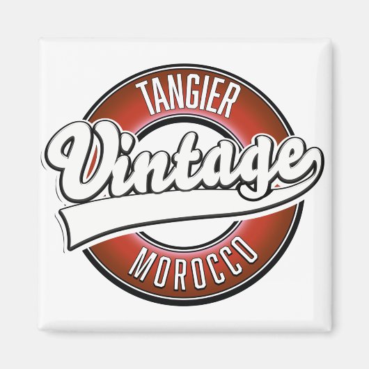 Aimant Logo vintage de Tanger maroc (Devant)