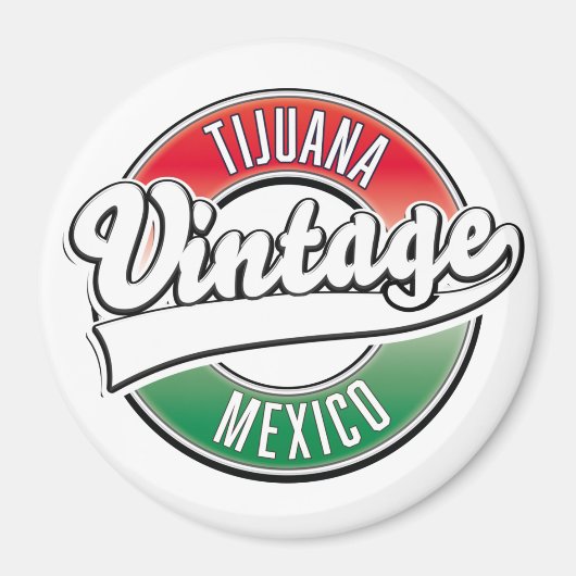 Aimant Logo vintage de Tijuana mexique. (Devant)