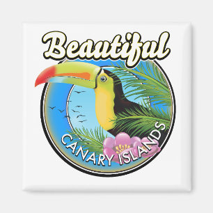 Aimant Logo vintage style des îles Canaries magnifiques