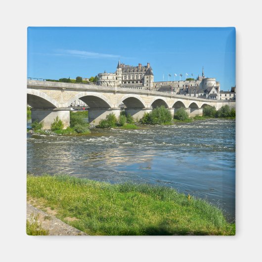 Aimant Loire et pont à Amboise en France Postca (Devant)