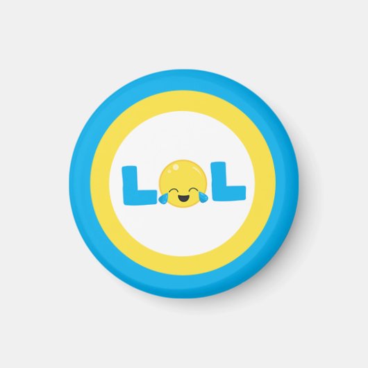 Aimant LOL Lauder Out Loud Emoji Blue Yellow Classic (Devant)