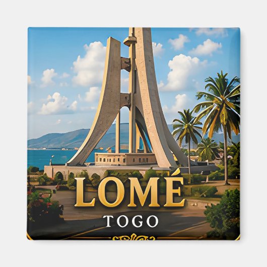 Aimant Lomé Front de mer atlantique et Monument de l'Indé (Devant)