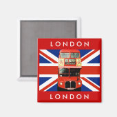 Aimant London Bus et British Flag (Recto/Verso)