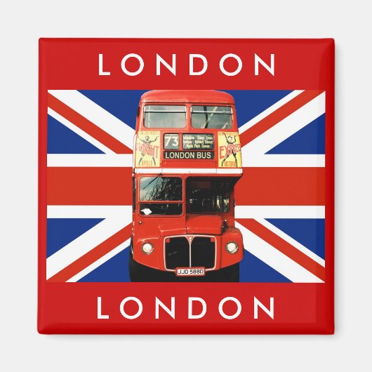 Aimant London Bus et British Flag (Devant)