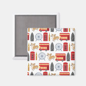 Aimant London Icon and Corgi Collage Motif (Recto/Verso)