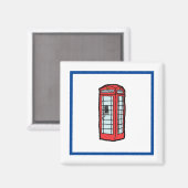 Aimant London Red Telephone Booth Iconic British Travel (Recto/Verso)