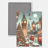 Aimant London's Festive Splendor - Vibrant Christmas Car (Recto/Verso)