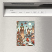 Aimant London's Festive Splendor - Vibrant Christmas Car (In Situ (Lave-vaisselle))