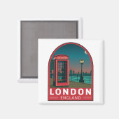Aimant Londres Angleterre Retro Travel Art Vintage (Recto/Verso)