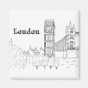 Aimant Londres Big Ben Vacation Dessin Vacances Art Trave