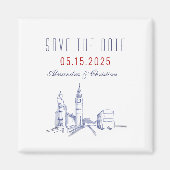 Aimant Londres Mariage Enregistrer La Date Invitation (Devant)