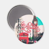 Aimant Londres photo Vintage (Recto/Verso)