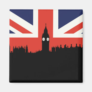 Aimant Londres Skyline Le drapeau britannique