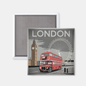 Aimant Londres vintage (Recto/Verso)