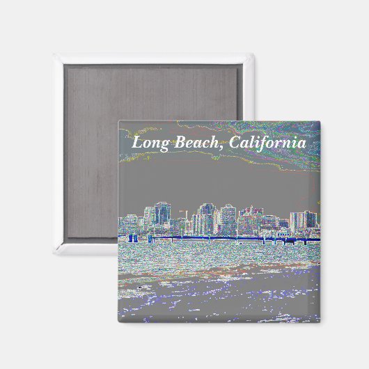 Aimant Long Beach, Californie (Recto/Verso)