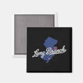 Aimant Long Branch New Jersey Nj Carte (Recto/Verso)