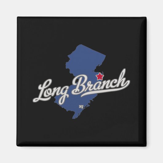 Aimant Long Branch New Jersey Nj Map  (Devant)