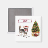 Aimant Long Haired Chihuahua Funny Christmas Dog Tree (Recto/Verso)