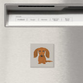 Aimant Long Haired Dachshund | Doxie mignon chien de dess (In Situ (Lave-vaisselle))