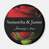 Aimant Long Stem Red Rose Mariage personnel (Devant)