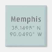 Aimant Longitude et latitude de Memphis (Devant)