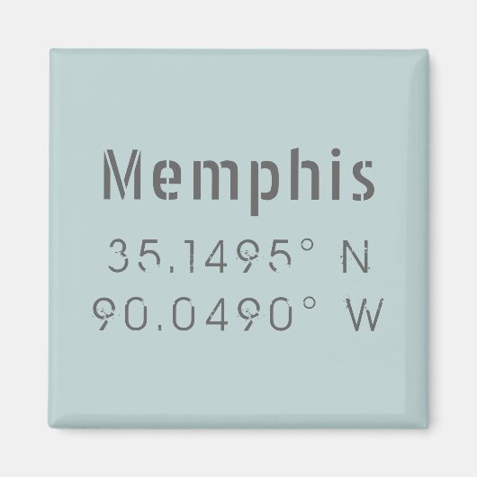 Aimant Longitude et latitude de Memphis (Devant)