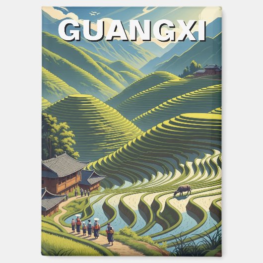 Aimant Longji Rice Terrasses Guangxi Chine (Recto)