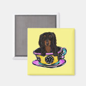 Aimant Longue Doxie noire haïe (Recto/Verso)