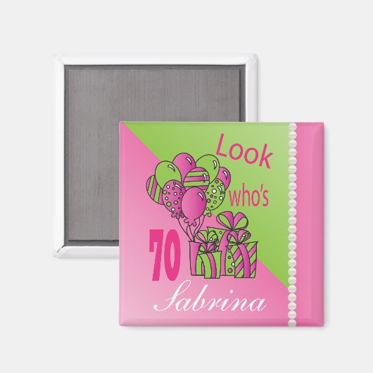 Aimant Look Who's 70 | 70th Birthday | Personalize (Recto/Verso)
