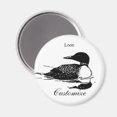 Aimant Loon Swimming Bird Art Thunder_Cove (Recto/Verso)