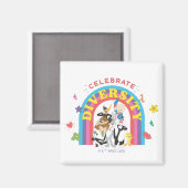 Aimant LOONEY TUNES™ - Celebrate Diversity Pride Arc-en-c (Recto/Verso)