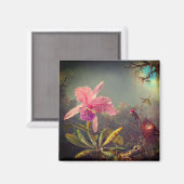Aimant L'orchidée de Cattleya et trois colibris Heade (Recto/Verso)