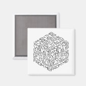 Aimant Lorsque ce virus sera terminé Cube de texte noir (Recto/Verso)