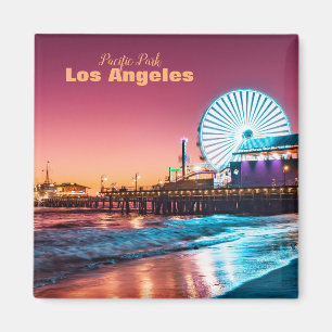 Aimant Los Angeles Pink & Blue Sunset Père Noël Monica Pi