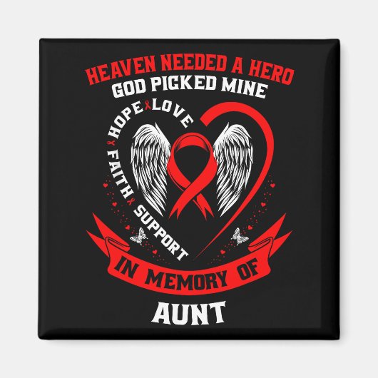 Aimant Loss Of Loved One Aunt Heart Disease Awareness Pro (Devant)