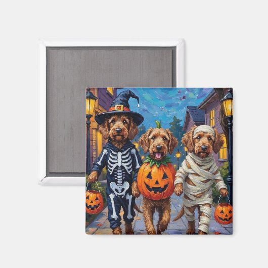 Aimant L'Otterhound faisant Trick-or-Treating dans des co (Recto/Verso)