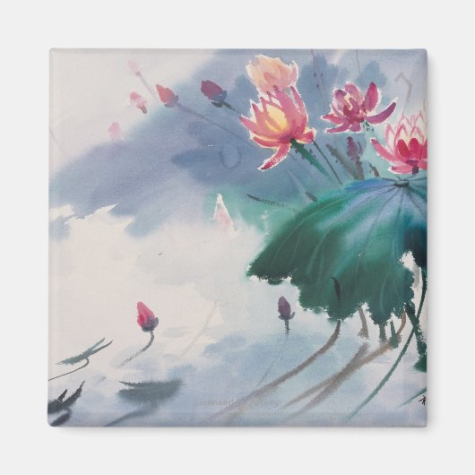 Aimant Lotus dans l'étang (Devant)