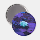 Aimant Lotus Fleur Magique Violet Bleu Turquoise Floral (Recto/Verso)