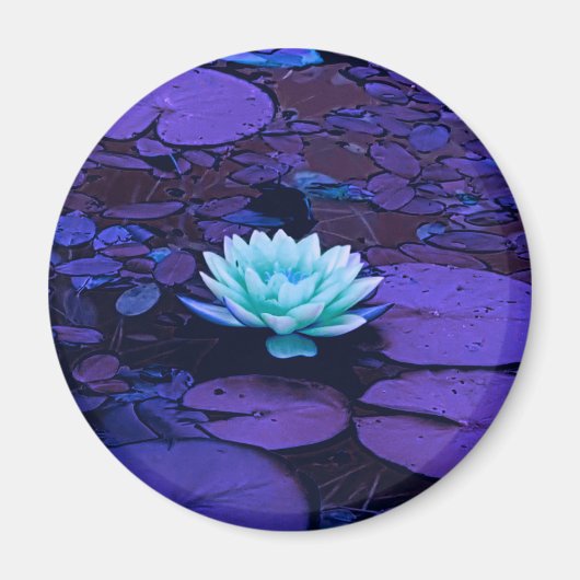 Aimant Lotus Fleur Magique Violet Bleu Turquoise Floral (Devant)