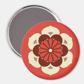 Aimant Lotus Flower Mandala, Mandarin Orange (Recto/Verso)