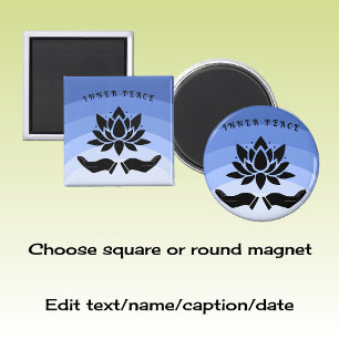 Aimant Lotus flower silhouette pacifique cool blues