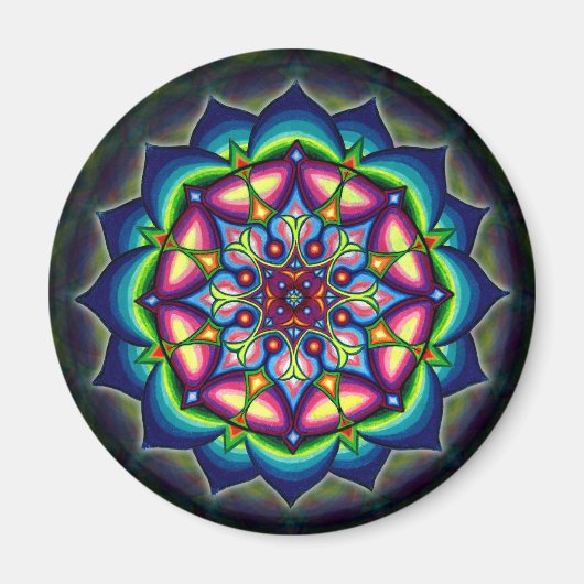 Aimant Lotus Mandala design Par Rizzi DayO Knight Design (Devant)
