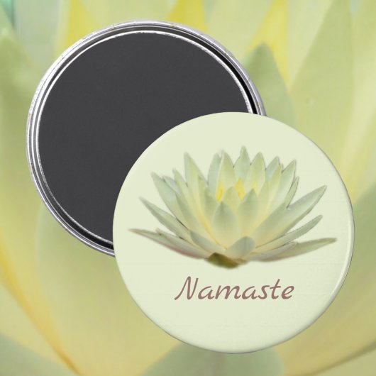 Aimant Lotus Nénuphar jaune vert Floral Namaste