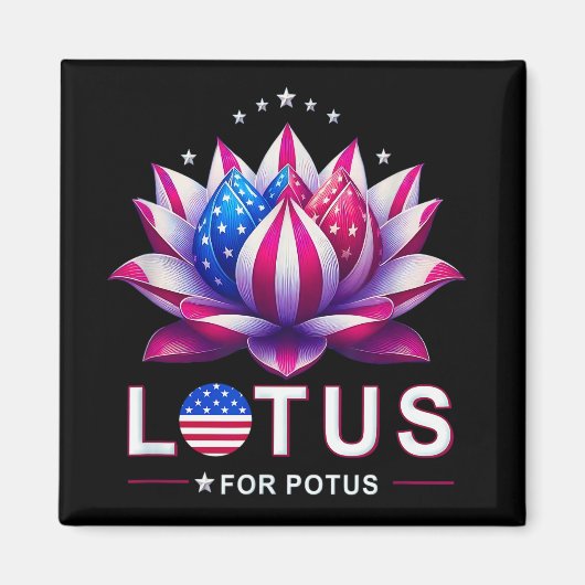 Aimant Lotus pour Potus Kamala Harris tendance Lotus Potu (Devant)