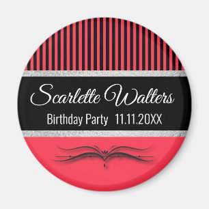 Aimant Lotus Scroll & Stripes - Silver Foil