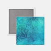 Aimant Lotus texturé bleu (Recto/Verso)