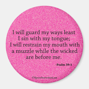 Aimant Louez-Le N Bible Citation Rose Personnalisez-le