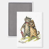 Aimant Louis Wain, Couple de chats (Recto/Verso)
